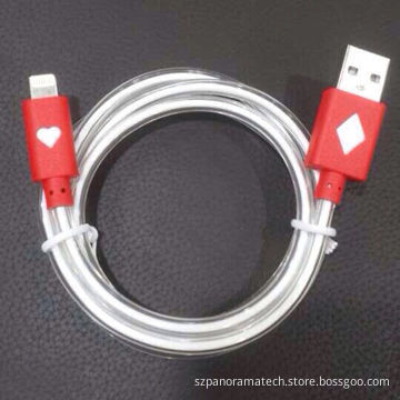 LED lighting cable for iPhone 5/5S/5C, 1 meter, various colors available, high quality copperNew